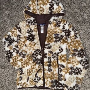Patagonia Patterned Fleece Jacket - Brown, Cream, White